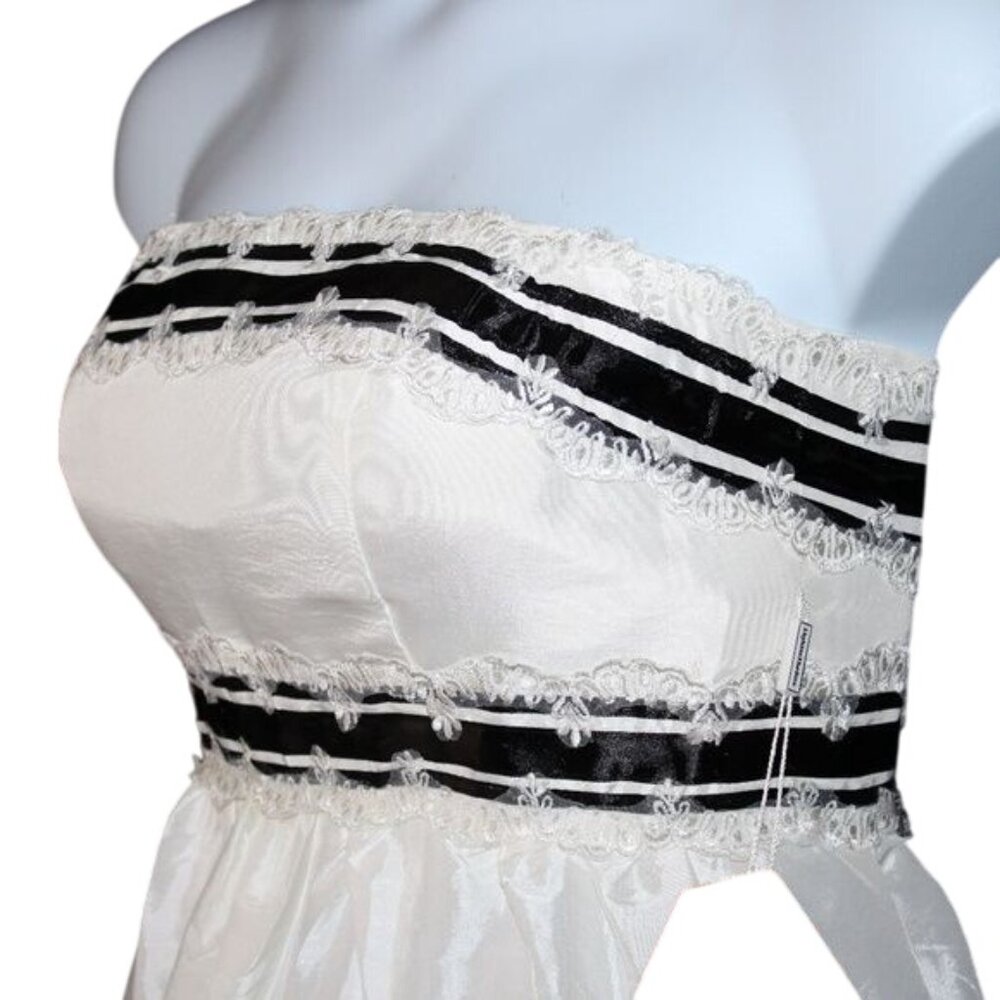 Light in the Box Sz 8 White Lace Overlay Bridesmaid Party Formal Strapless Dress - Picture 4 of 8
